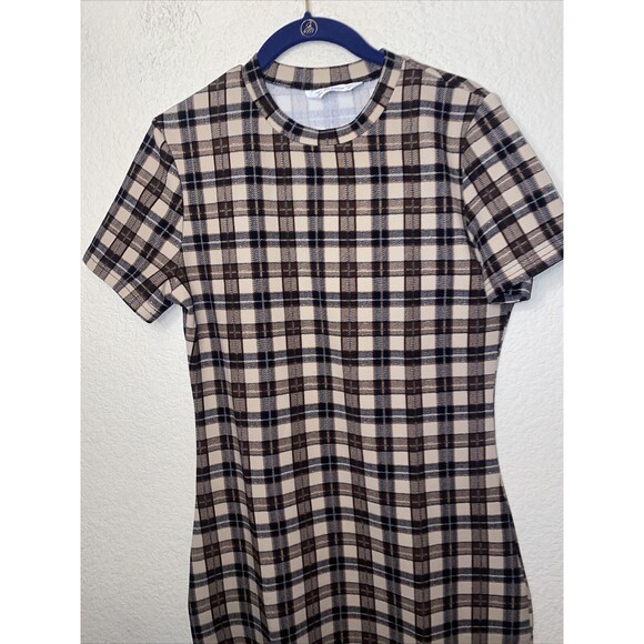 new womens shirt dress Plaid career school preppy clueless academia fairygoth M - Picture 2 of 10